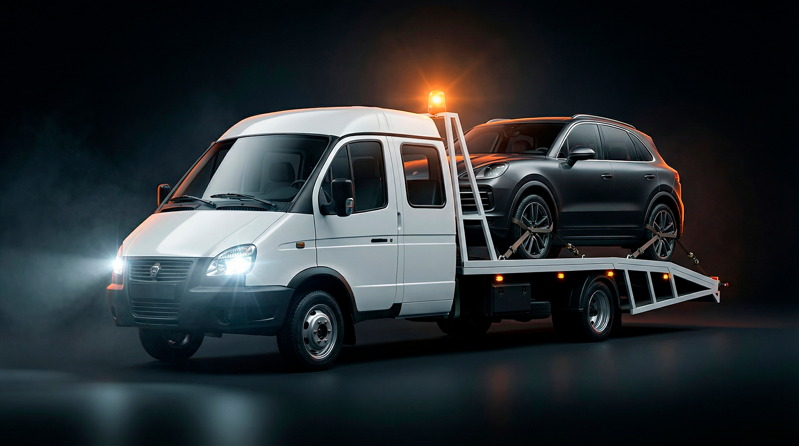 Эвакуатор Газель Фермер с ломаной платформой в Рязани — круглосуточная эвакуация автомобилей